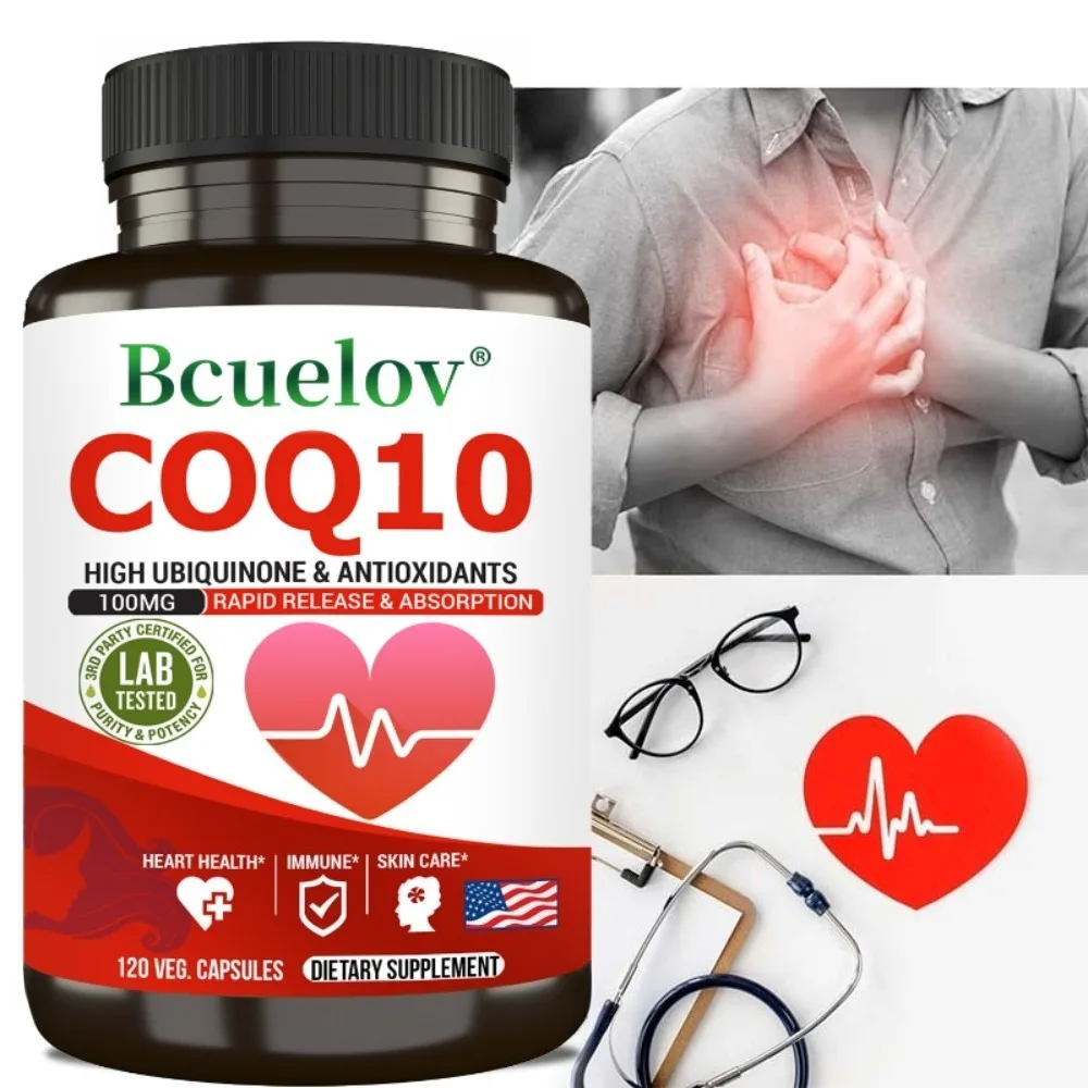 CoQ10 Capsules 100mg - Provides Energy, Supports Joint Health, Promotes Cardiovascular Health, and Maintains Heart Health