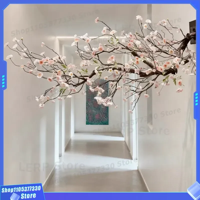 Artificial Poppy Flower Tree Wall Hanging Decor Fake Plant Simulation for Indoor Home Restaurant Homestay Landscape Ornament