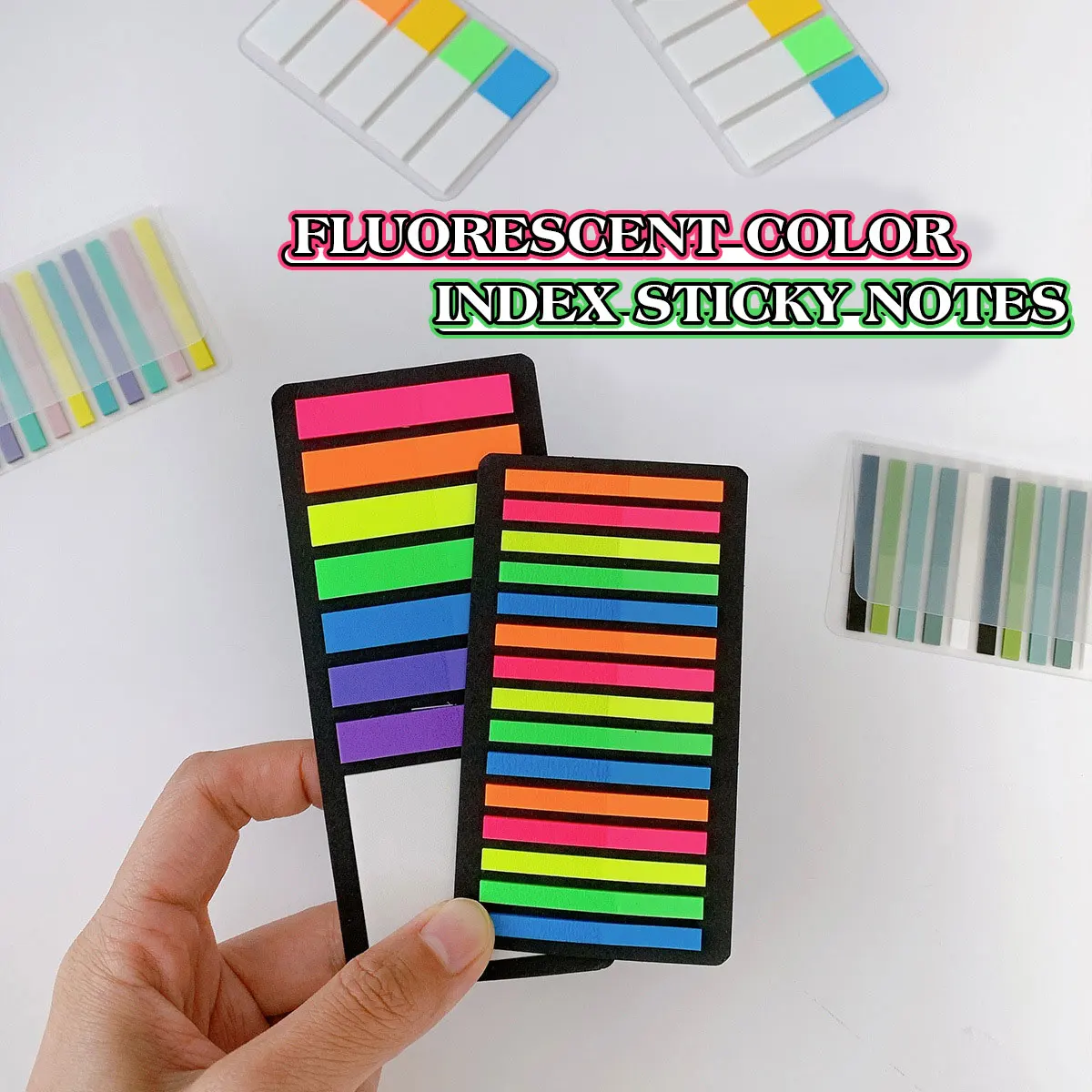 Office Stationery Supplies Reading Aid Self Adhesive 300 Sheets Memo Sticker Sticky Notes Colorful Fluorescent Translucent