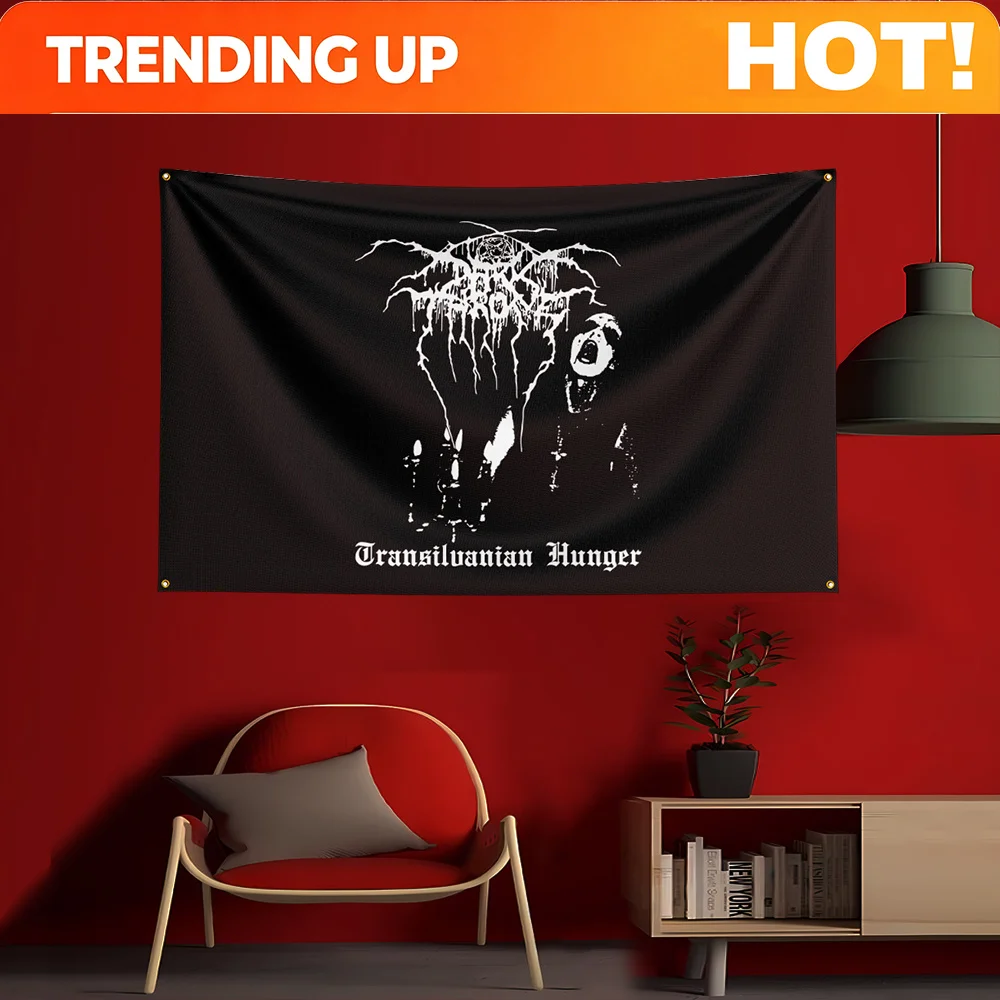 Customize 90X150CM D-Darkthrones Heavy Rock Band Flag Polyester Digital Printing Banner for Bedroom Wall Art Out Door Tapestry D