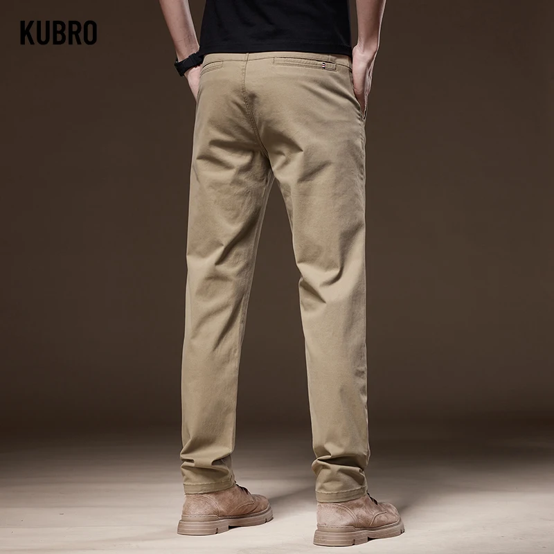KUBRO Business Casual Trousers Men\'s 2024 Autumn New Men\'s Clothes Work Pants Male Formal Dress Straight Pants Black Gray Khaki