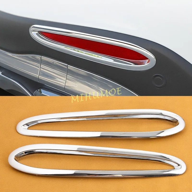 For Mercedes Benz GLC X254 2023 2024 2025 Exterior Car Rear Carbon Fiber Black Glossy Chrome Fog Light Lamp Cover Trims 2Pcs