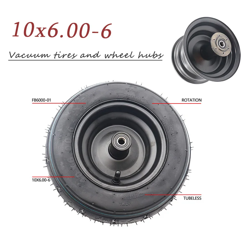 10 Inch 10*6.00-6 Widened Tires with hub 10x6.00-6 For Small Citycoco Electric Scooter accessories