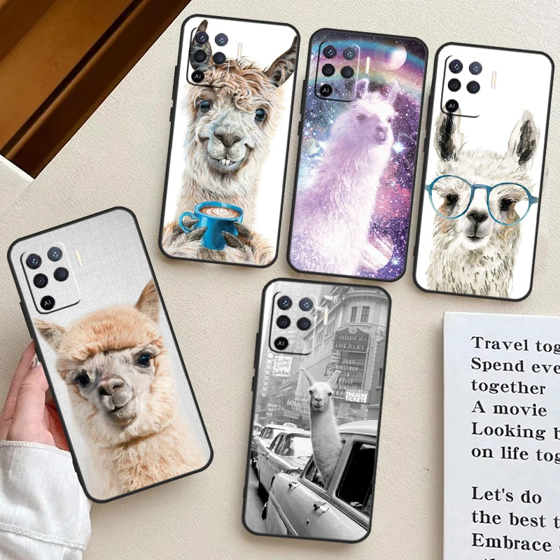 Lama Llama Alpaca For OPPO A15 A16 A17 A98 A78 A58 A54 A74 A94 A53S A57S A52 A72 A77 A5 A9 A53 A76 A96 Case