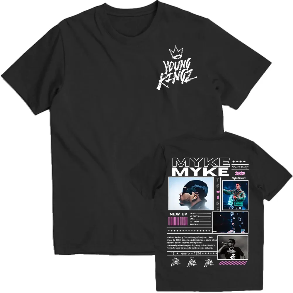 

Myke Towers New EP 2025 Tshirts Hip Hop Rapper Men Casual Cotton T-shirts Unisex Funko Pop Streetwear New Short Sleeve Tees