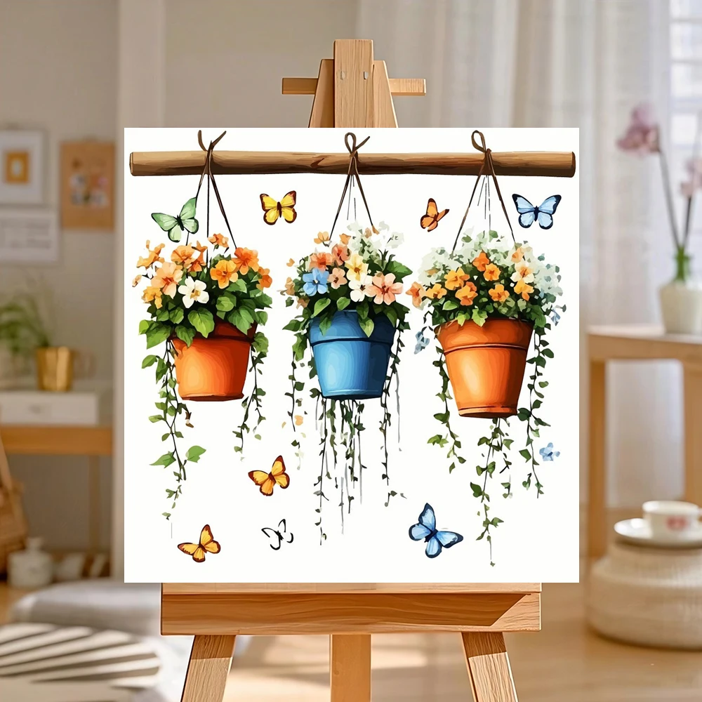 

DIY Paint By Number Adult Kit Flower Digital Oil Painting Butterfly Crafts Supplies Adults Living Room Modern Home Decor Gift