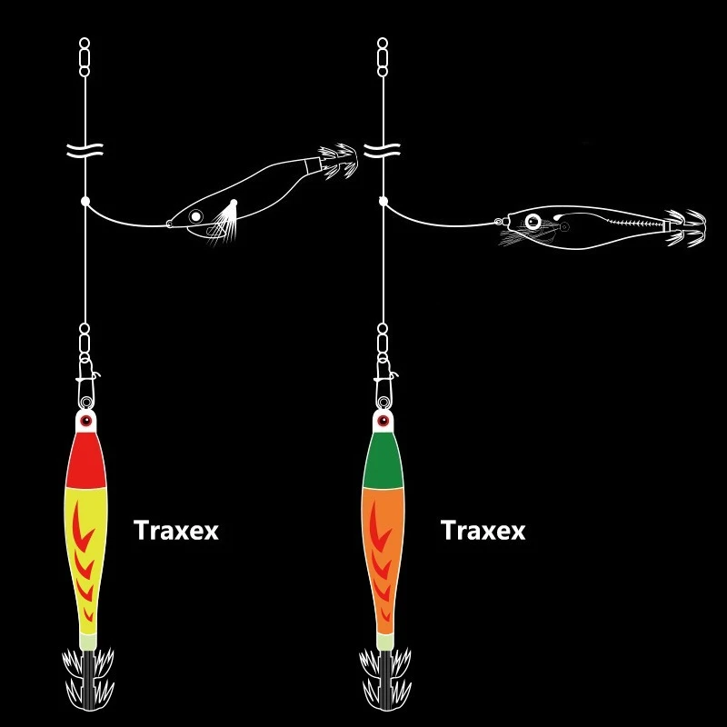 توهج في الظلام النسيج رولز الحبار الرقص انفجار الرقص مظلة الرقص خشبية الروبيان إغراء الطعم بالجملة الحبار هوك