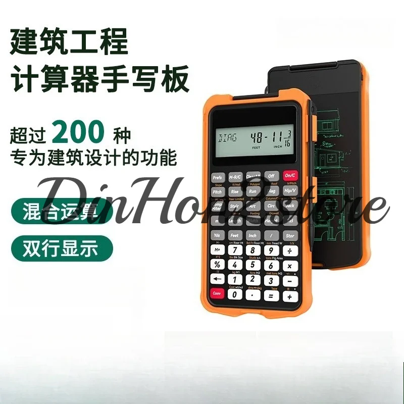 Construction calculator with tablet for builders, carpenters, framers