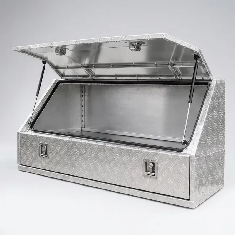 Heavy Duty Aluminum Alloy Tool Box for Pickup Truck Bed Sealed Storage Container with Lockable Lid Weatherproof Cargo Case