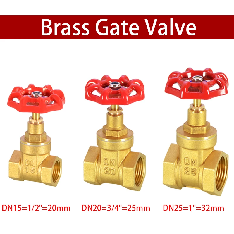 

Brass Gate Valve DN 15/20/25 Female Thread Tap Water Meter Valve Switch Valve Internal Thread Gate Valve Household Manual valve