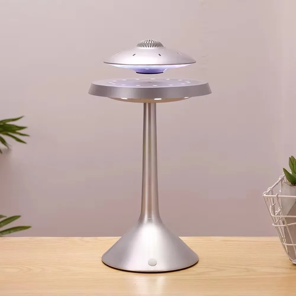 Magnetic Levitation Bluetooth Speaker Novelty Lamp with Colorful LED Lights, Futuristic Decorative Lamp Lamp for Unique Gifts