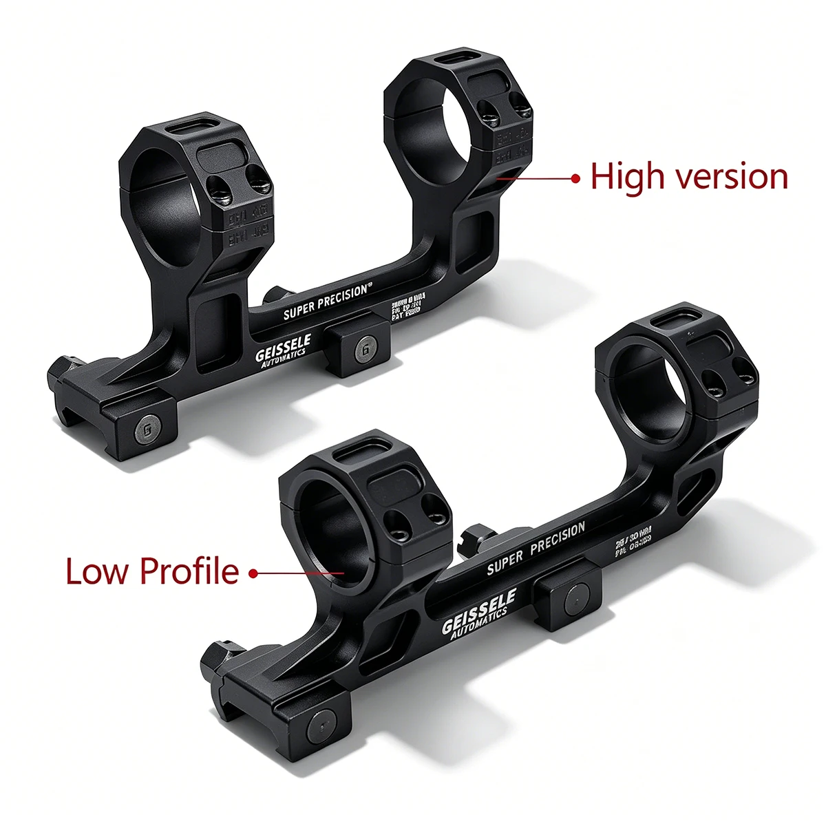 GEISSELE Scope Mount Rings Optical Sight Cantilever 25.4mm 30mm For MK47 AR10 AR15 AK47 AK74 Fit 20mm Rail Centerline 1.93 /1.54 view 2