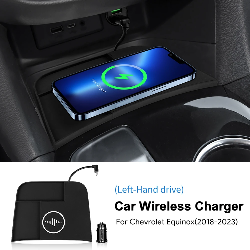 For Chevrolet Equinox 2018- 23 Car Wireless Charger Pad Fast Charging Center Console Organizer Interior Modification Accessories