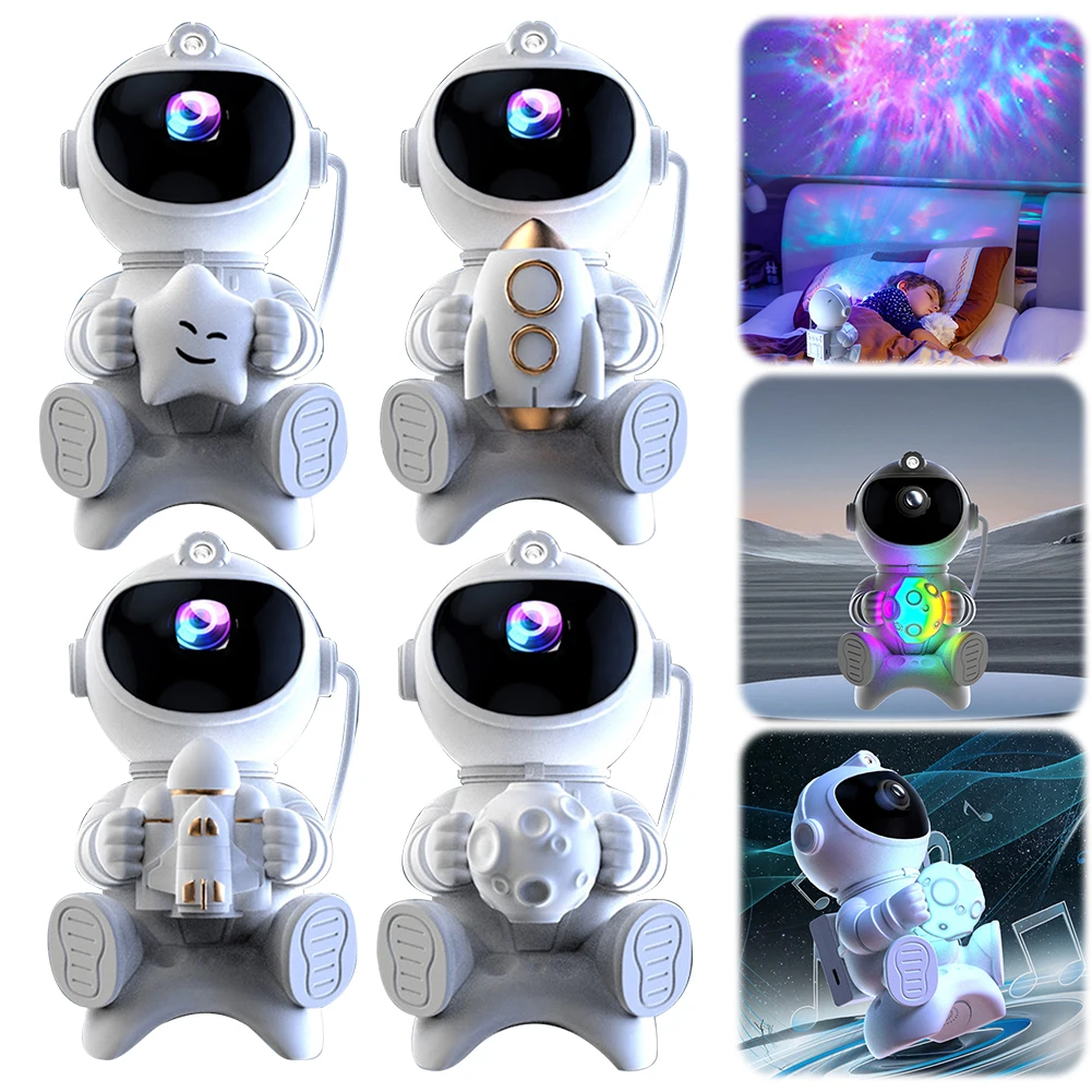 Spaceman-Projecteur de Plafond Étoilé, Lampe de Projection, 3 Couleurs de Lumière, Compatible Bluetooth avec Télécommande, Cadeaux pour Enfants