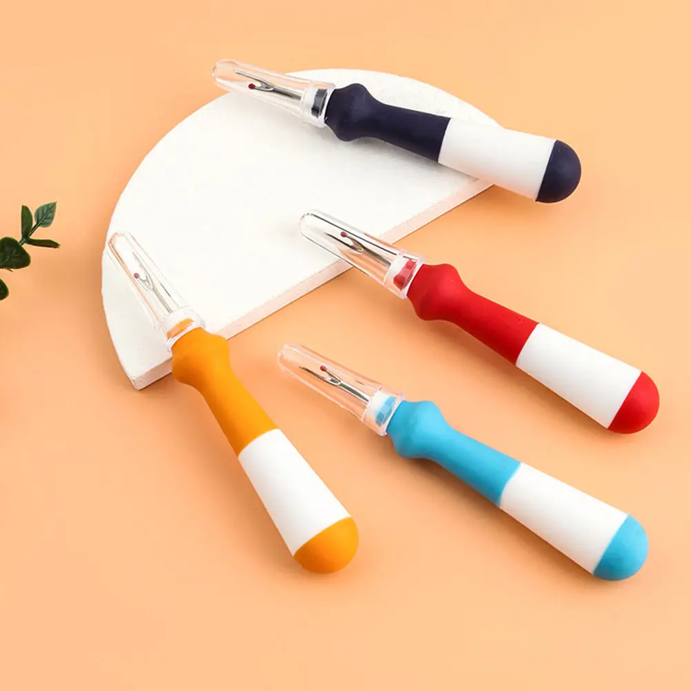 4Pcs Heavy Duty Seam Ripper Set Ergonomic Design Compact Thread Remover for Sewing Embroidery Removal Fine Seam Unpicking Home