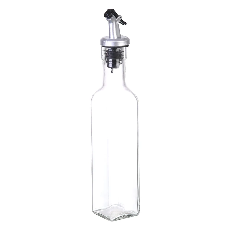 

Transparent Glass Square Condiment Bottle Oil Pot Leak-proof Kitchen Gravy Boat Soy Sauce Vinegar Seasoning Bottle