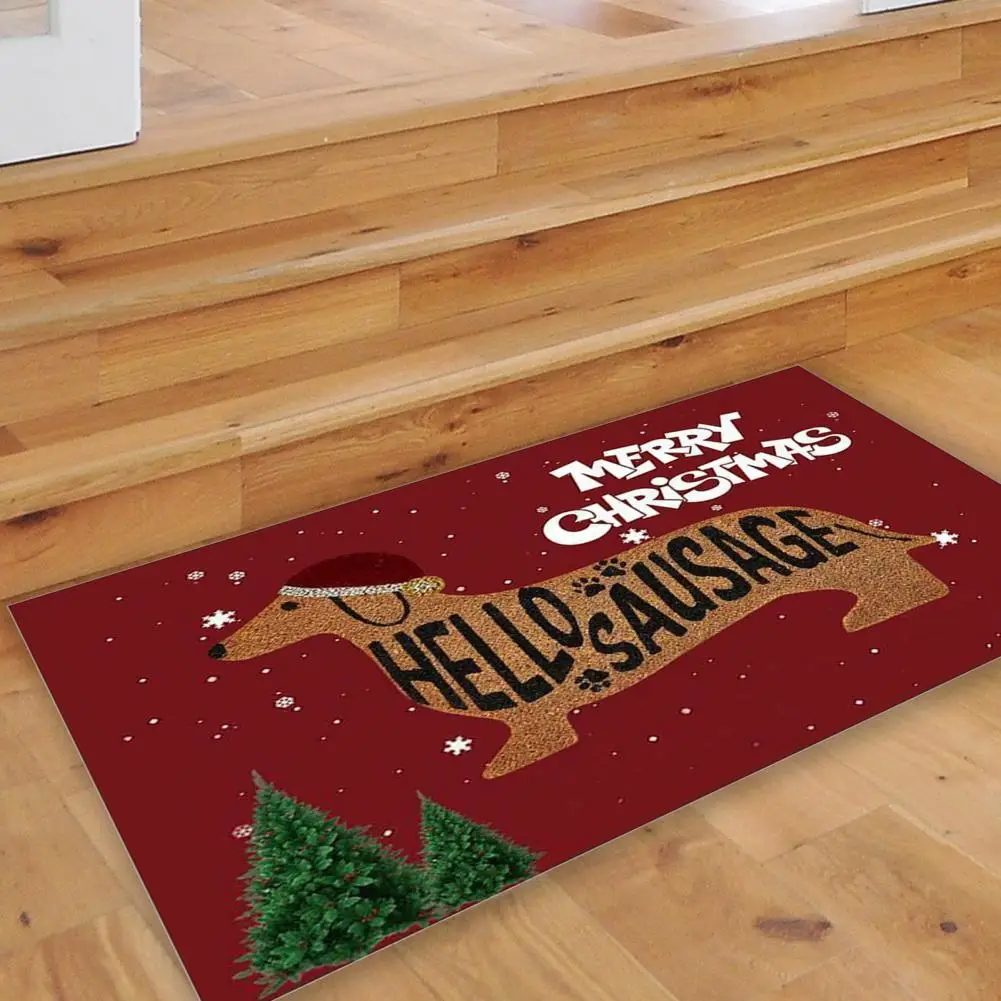 Carpet Festive Dachshund Retro Truck Christmas Doormats Fun Animal Welcome Mats for Indoor/outdoor Use Doorway Carpet