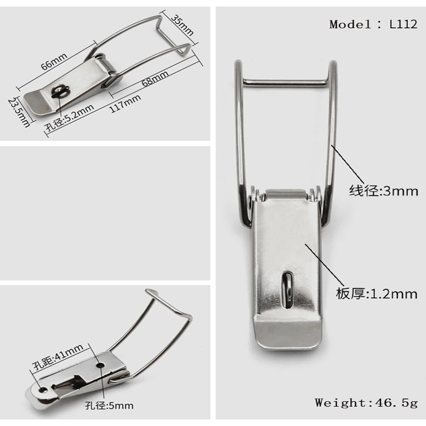 Stainless Steel Cabinet Boxes Hasp Lock Spring Loaded Latch Catch Toggle Locks Buckle For Sliding Door Window Toolbox