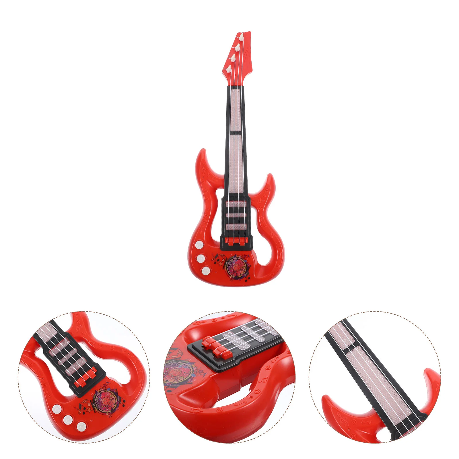 Electric Guitar Toy Instrument Musical Ukulele for Beginner Practical Gift Kids Plastic Brain Development Portable