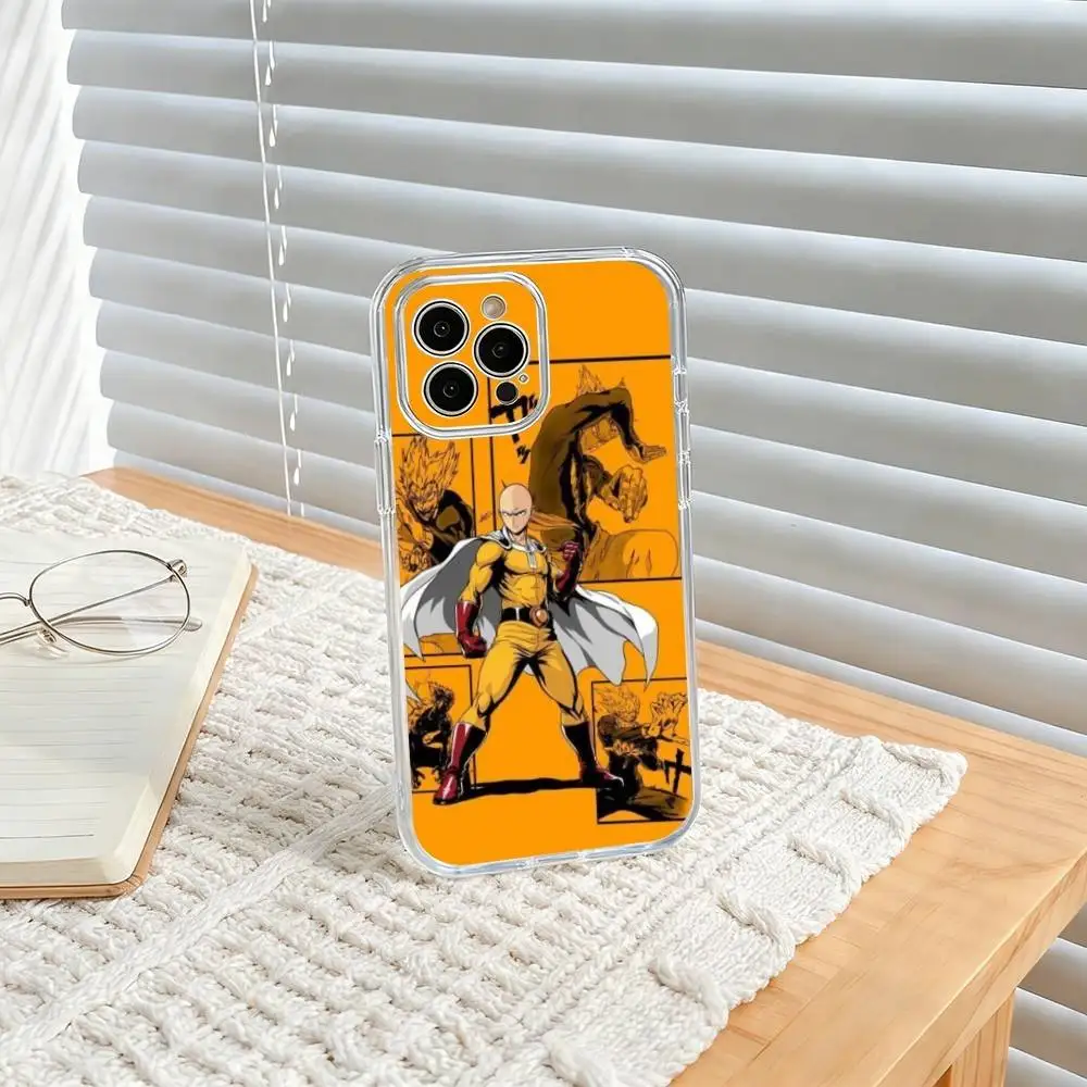 One P-Punch M-Man S-Saitama   Phone Case For iPhone17,16,15,14,13,12,11 Plus,Pro Max Soft Transparent Cover