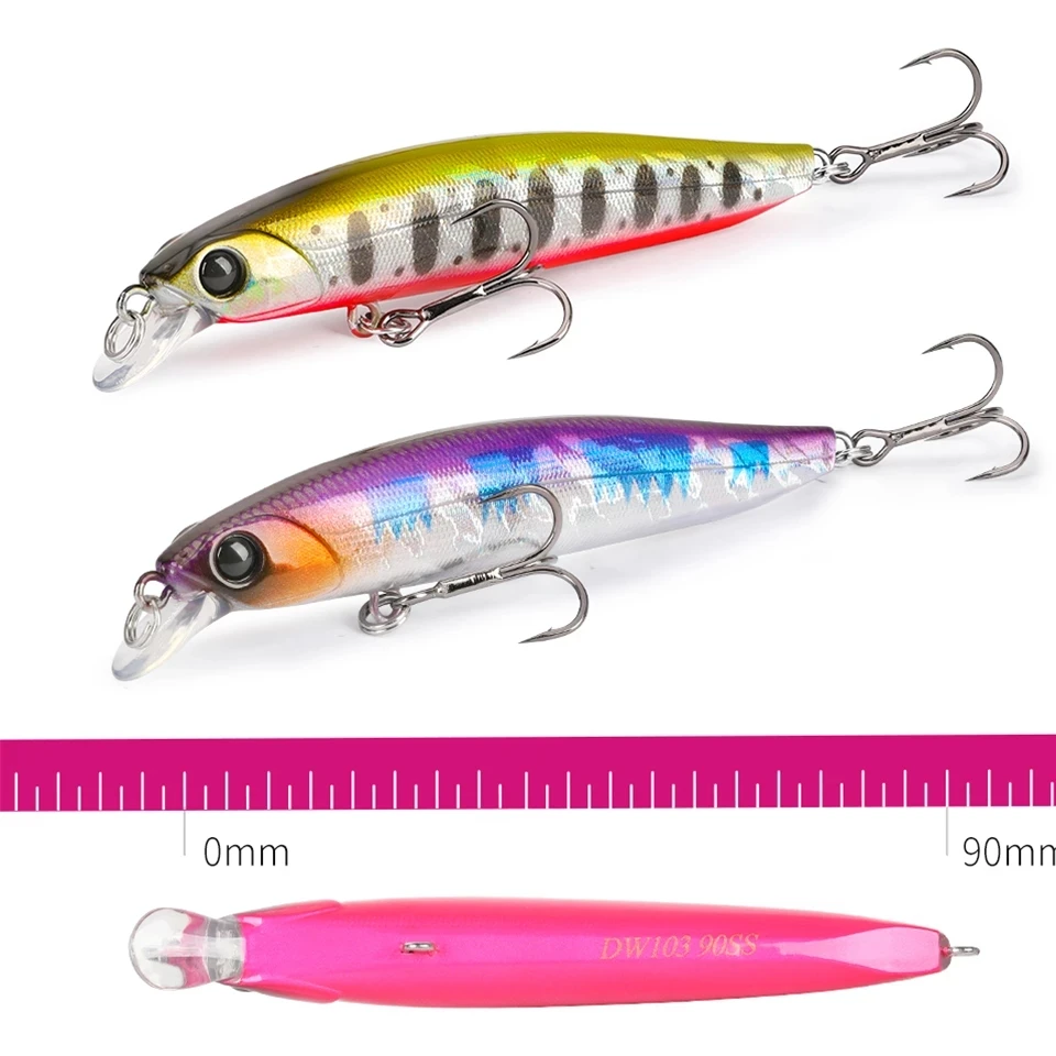 

Tsurinoya 4pcs 9cm 10.8g Slow Sinking Minnow Lure Bionic Hard Bait Long Cast Artificial Fishing Tackle For Freshwater Saltwater