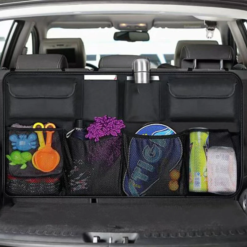 Car seat storage bag, multifunctional rear seat hanging bag, foldable dining table board storage rack for cars, universal