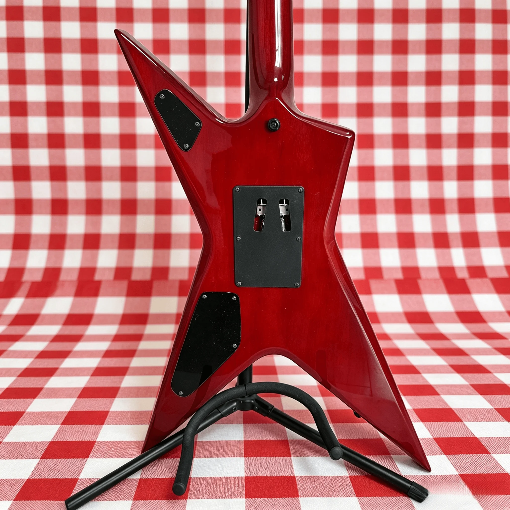 In Stock Sunburst Flame V Design Maple Star-Shaped Electric Guitar HH Humbuckers Ready to Play Free Shipping Worldwide