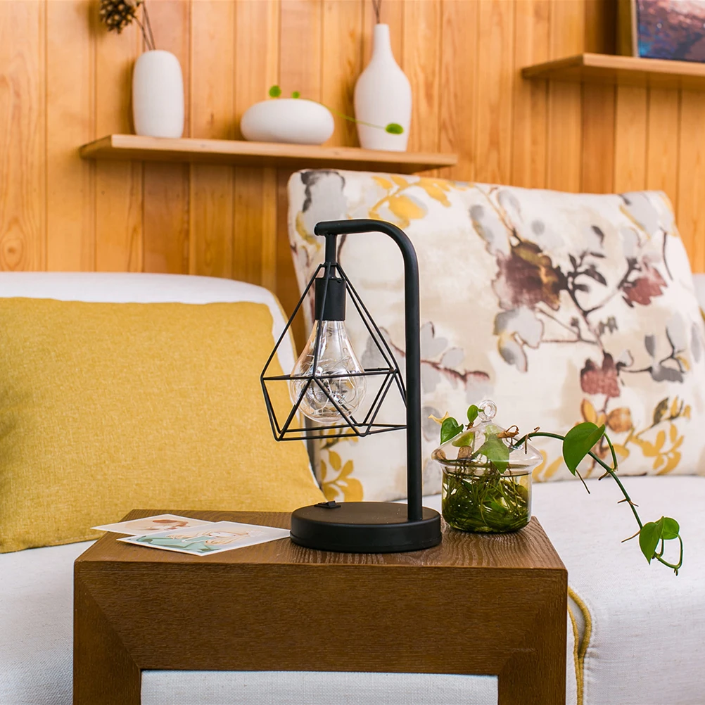 

1Pcs American Retro Iron Table Light Powered Energy Efficient LED Copper Wire Lamp Warm Light Decorative