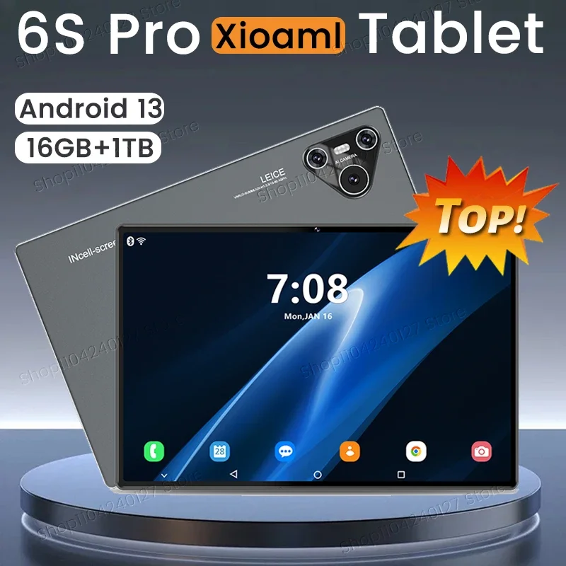 

Pad 6S Pro 10.1 Inch tablets android 2024 16GB 1T 10000mAh Tablet PC 5G Dual SIM Global Tablette WIFI Google Original Phone Call