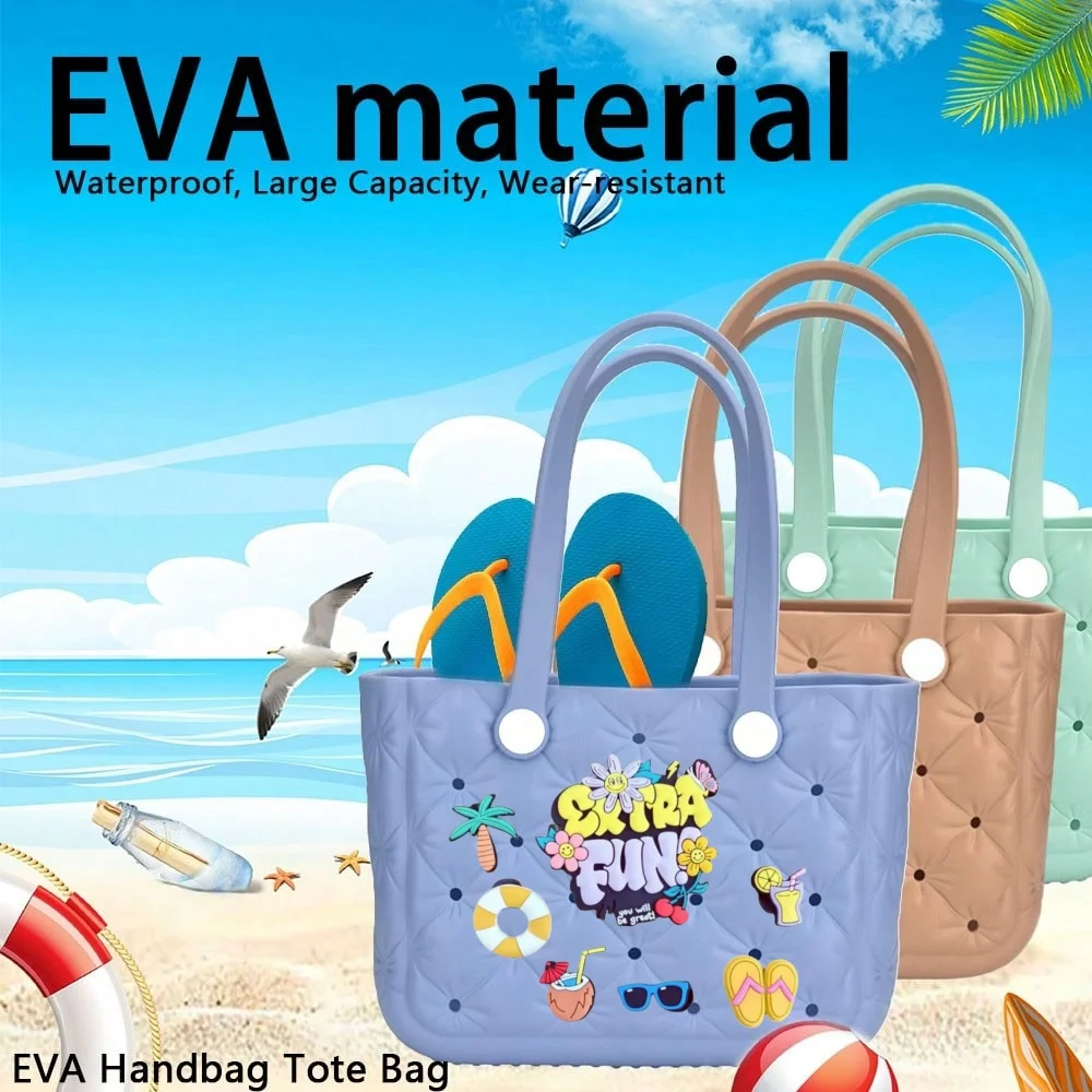 

Solid Fashion Hole Durable Petal Beach Bag Fashion Rubber Handbag Beach Boat Swimming Sports Shopping Portable Festival Party Ev
