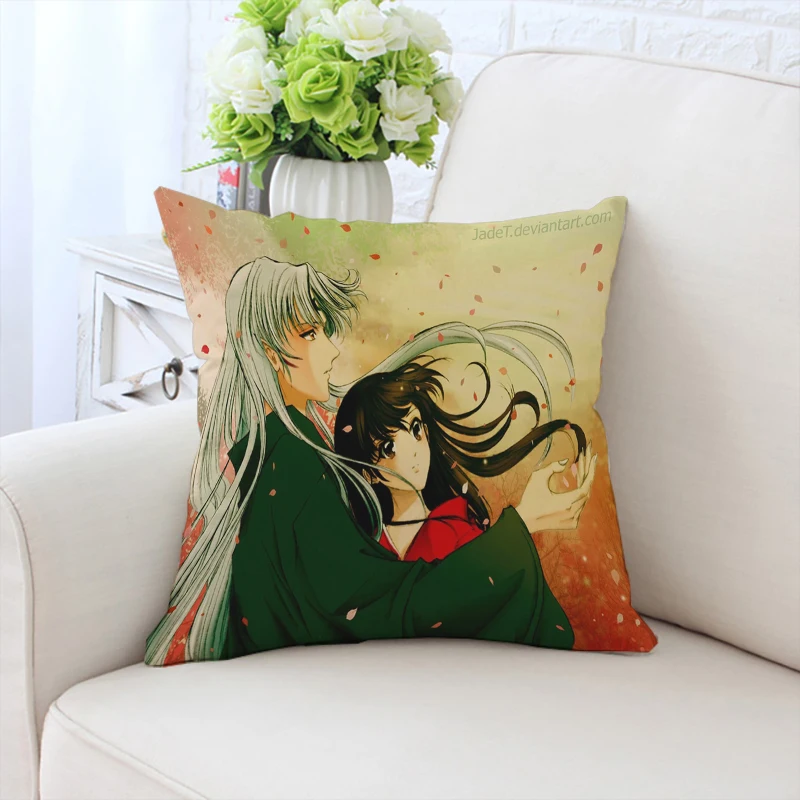 

Anime I-Inuyasha custom pillowcase with double-sided printed sofa cushion cover home bedside cushion office chair cushion 45x45