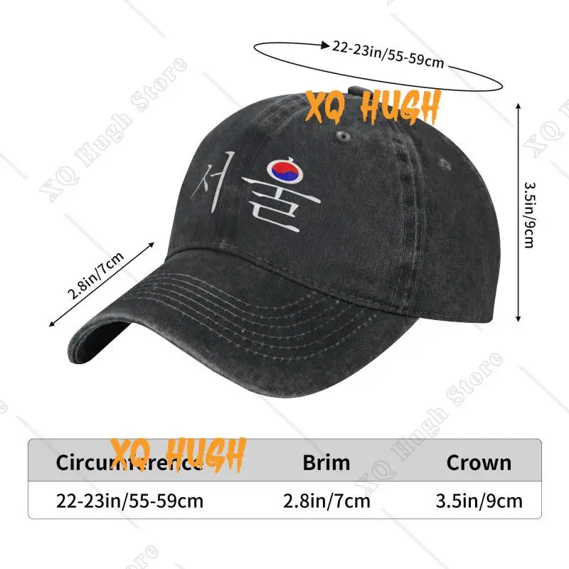 Custom Cotton Seoul South Korea Hangul Korean Flag Baseball Cap Women Men Adjustable Dad Hat Sports