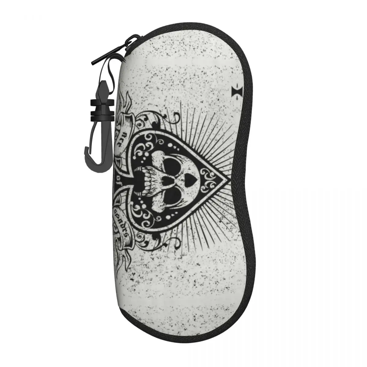 Custom Ace Of Spades Shell Glasses Case Unisex Travel Poker Players Card Game Eyeglasses Case Sunglasses Protector Box