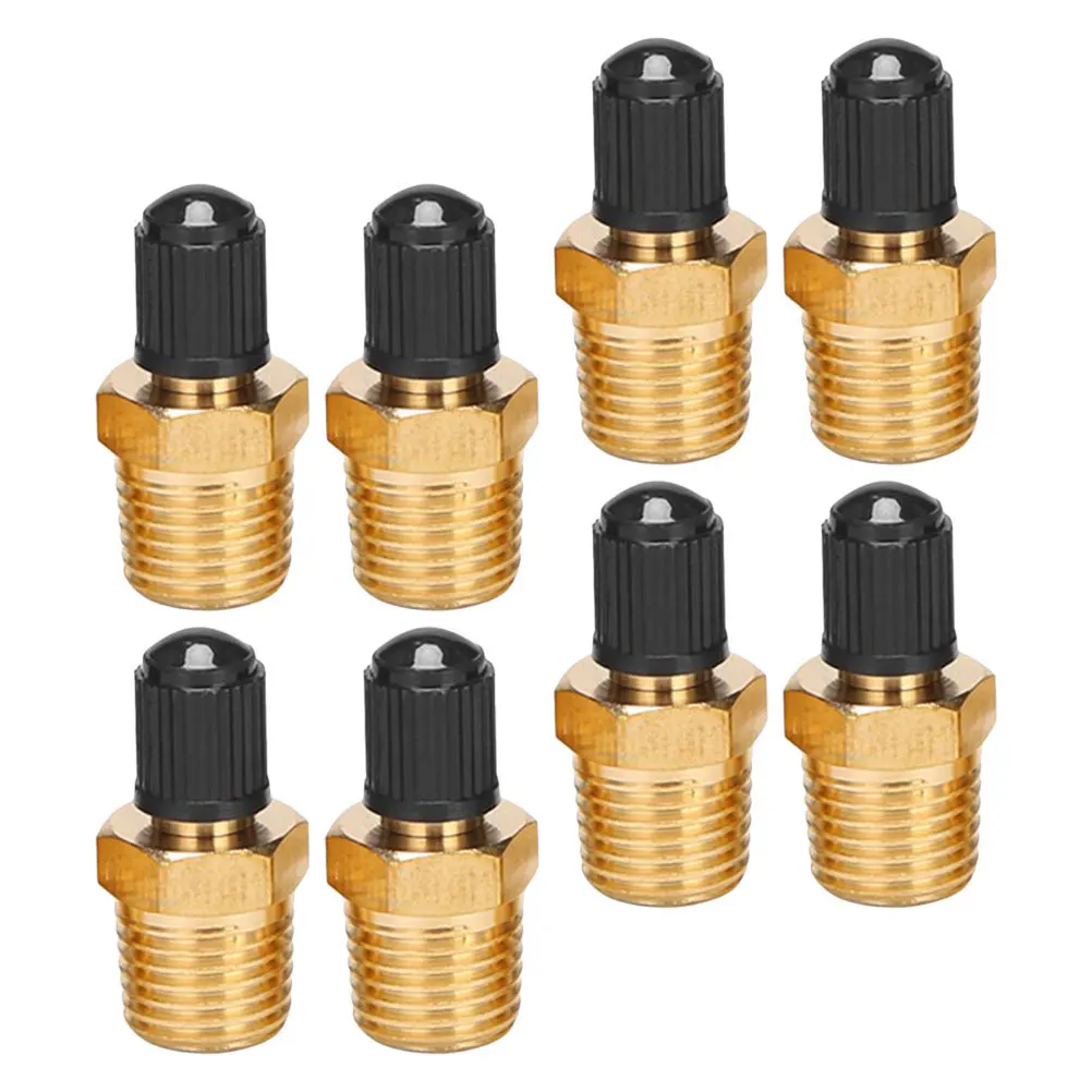 

ABOOFAN 8pcs Radiator Check Valve Core Kit for Air Compressor Inlet AC System Golden Brass Cover Accessories