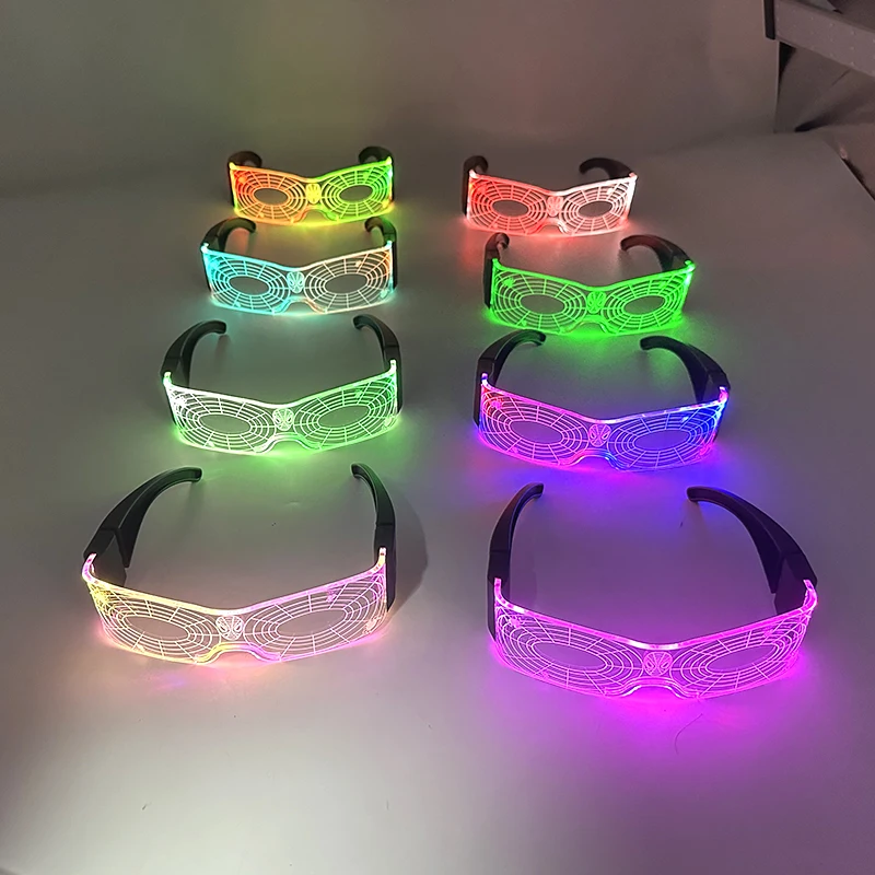 New LED Folding Colorful Glasses Spider Hero Head Eyewear Boys Girls Decor Light Glasses Children Birthday Gift Party Glasses