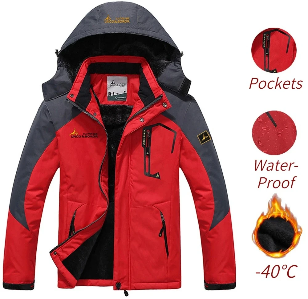 

Men's Winter Parka Military Anorak Jacket, Windproof Windbreak Thick Warm Coat with Fur Hood for Cold Weather