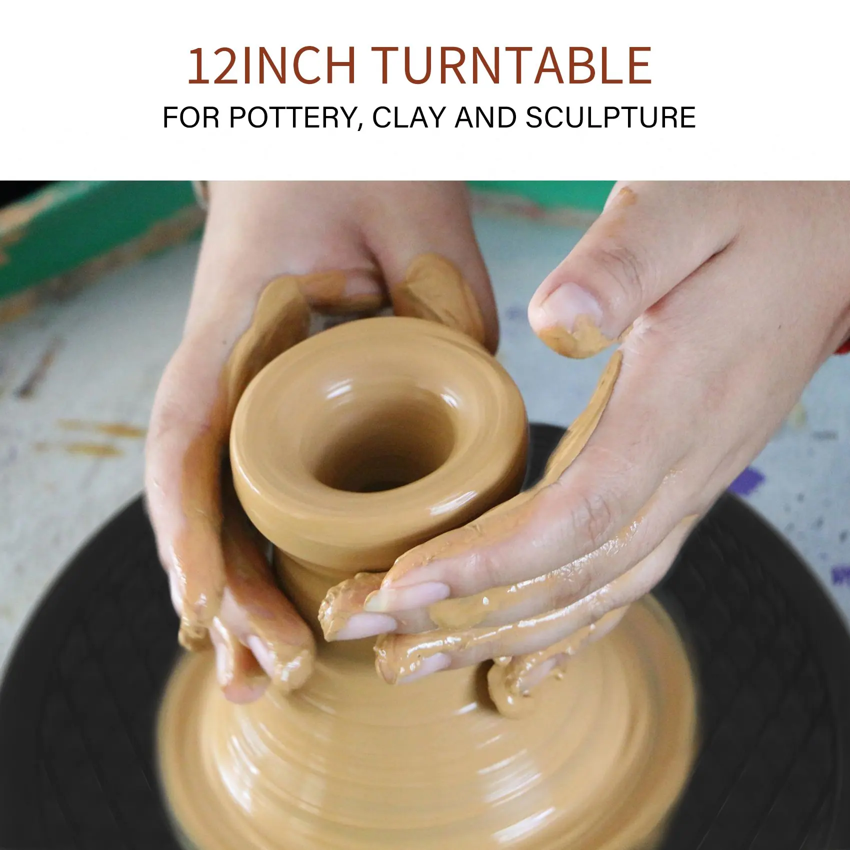 HFC 12 Polegadas Bonsai Placa Giratória Roda Giratória Suporte de Exibição de Cozinha Doméstica