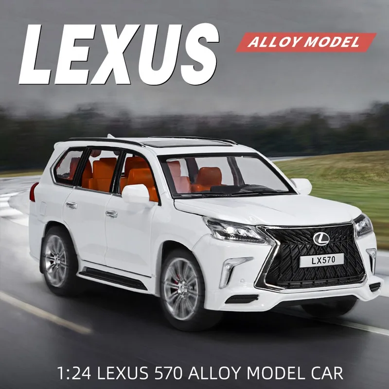 Diecast 1/24 LEXUS LX570 Off Road Car Model Alloy Casting Toys Vehicles Kids Boys Gift Collective Home Decor Voiture Miniature