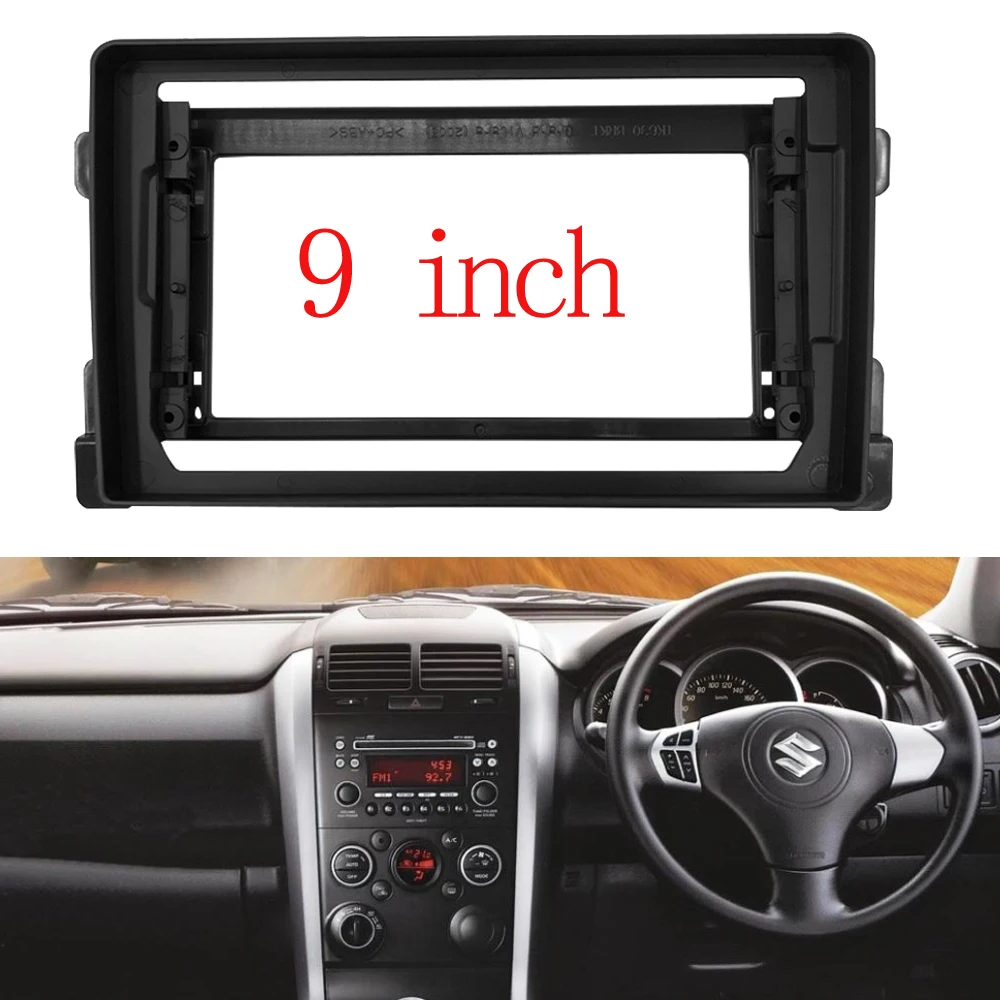 DVD Player Traço Kit Painel Fitting para Suzuki Grand Vitara, Rádio Do Carro Áudio, 2 Din, 9 "Tela Grande, Adaptador Quadro Fascia
