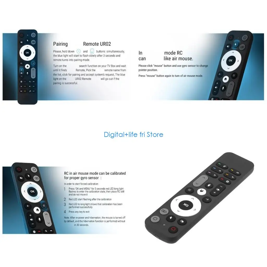 E06D Remote Controls with Intuitives Voice and Motion for Ugoos TOX1 TOX3 TOX4 AM8PRO