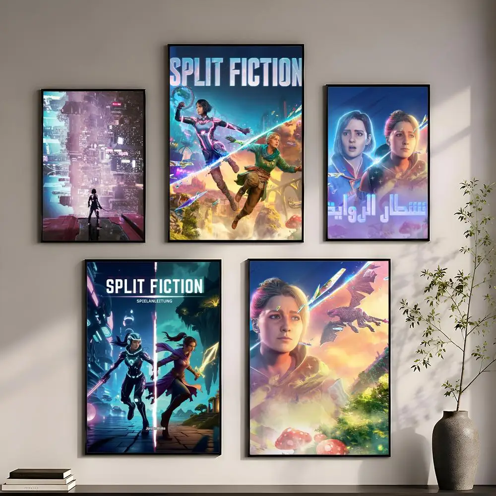 S-Split Fiction GAME Poster Perfect Sticker Self Adhesive for Office Home Theater Wall Art Decor Fancy Gift