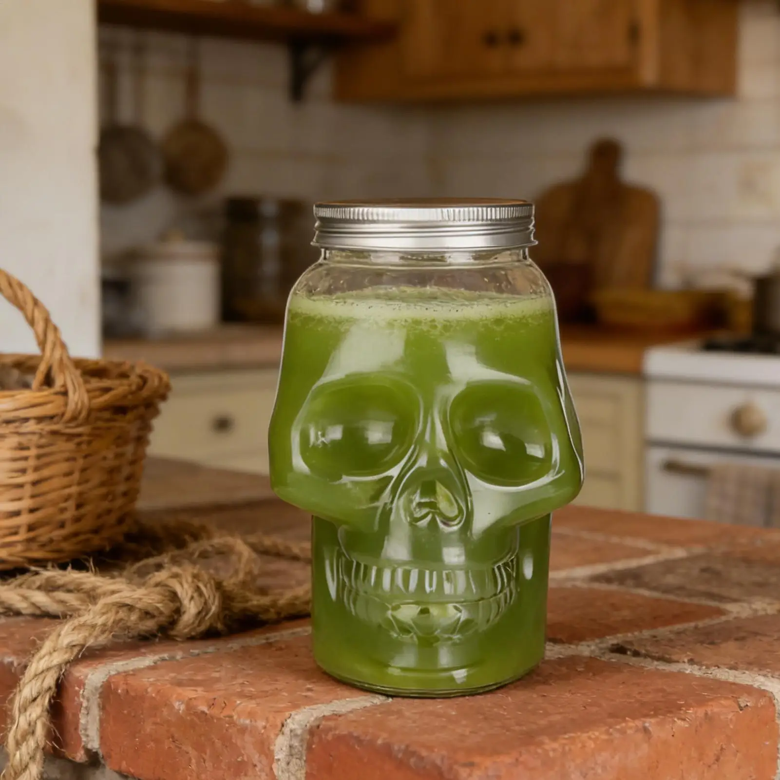 500ml/800ml Skull Jars Reusable Transparent Skull Decor with Lid Salt Container for Home Bathroom Picnic Tabletop Baking Dining