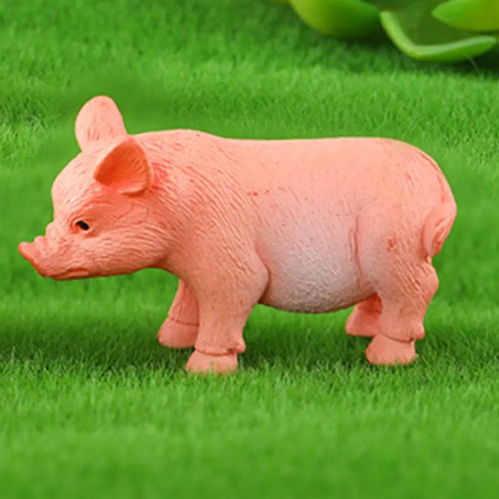 

3pcs Piggy Ornaments Realistic Pig Statue Plastic Handmade Pig Miniature Figurine Waterproof Cute Piggy Statue Courtyard