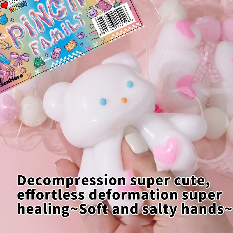 Fluffy Teddy Dog Love Bear Kawaii White Puppy Squeeze Toy Adult Child Stress Relief Toys Cute Girl Birthday Gift Cure Autism Toy