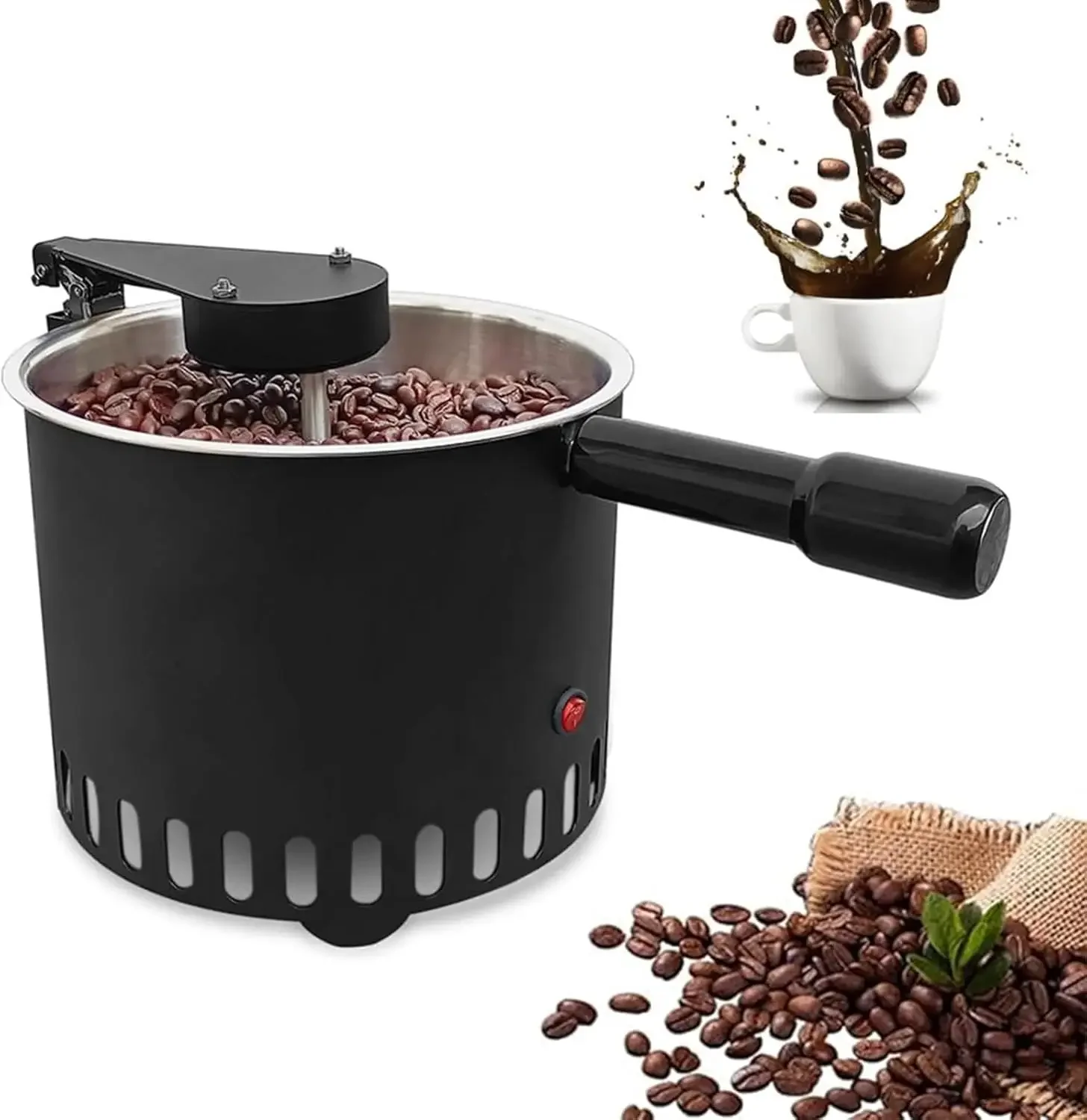 600G Coffee Bean Cooler, Electric Rotary Coffee Bean Cooler, Filter with Handle, 2 Sieve Sizes Optional/can Be Automatically Rot