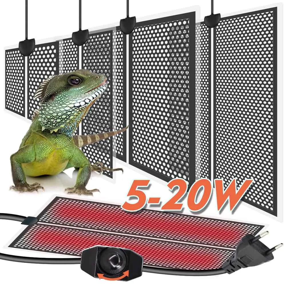 5/7/14/20W Reptile Heat Mat Plants Heating Pad Temperature Control Indoor Garden Greenhouse Seedling Aquarium Terrarium Heater