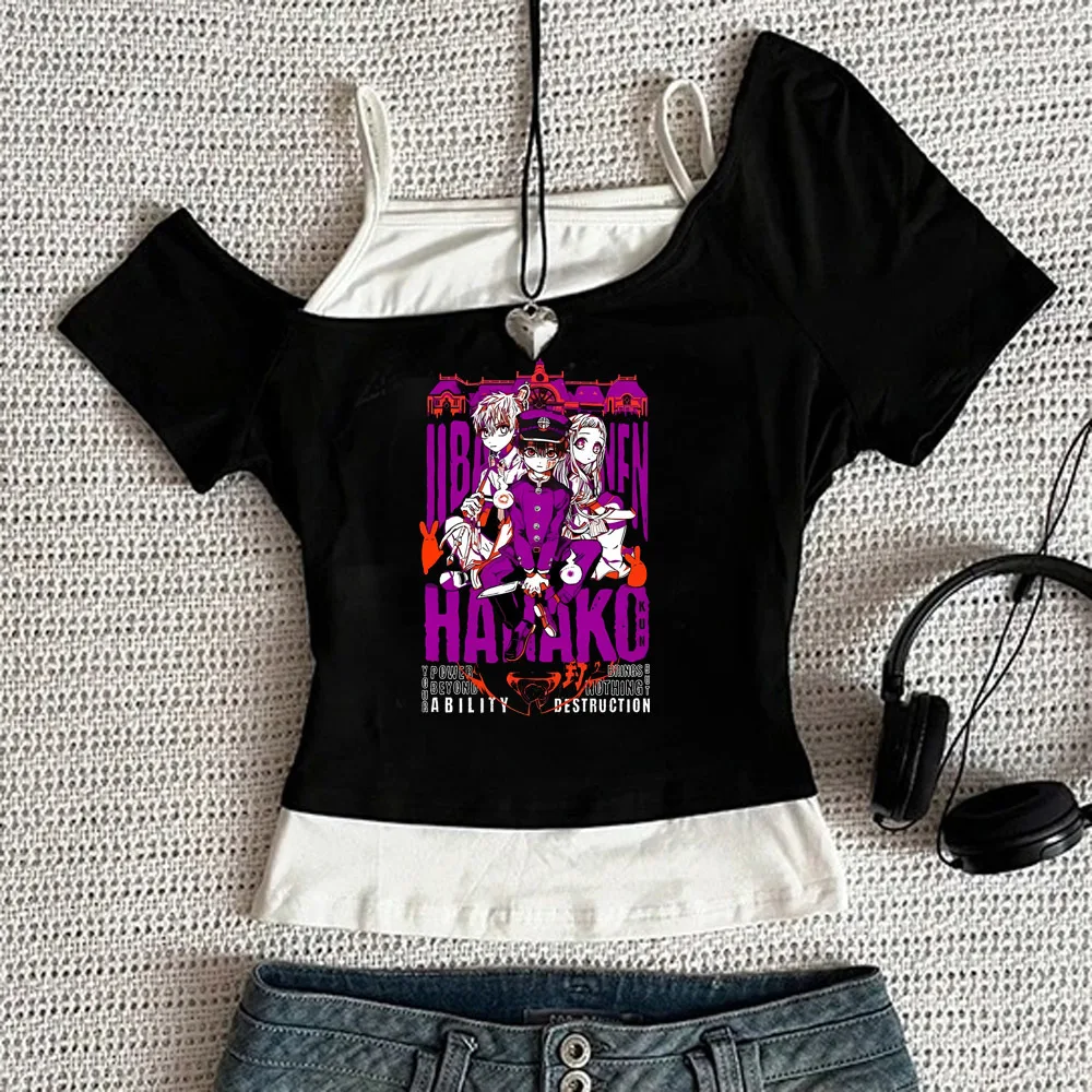 Toilet Bound Hanako Kun cropped top teen 2000s grunge funny streetwear anime shirt streetwear y2k 2000s grunge party