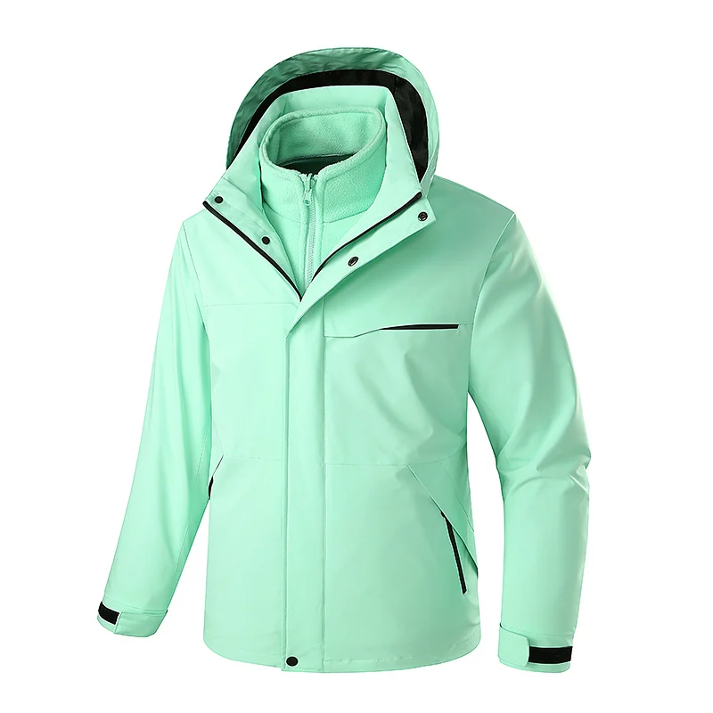 

2 шт., модные повседневные спортивные куртки для мужчин, съемная шапка, водонепроницаемые ветрозащитные дышащие куртки 3 в 1, новые куртки унисекс