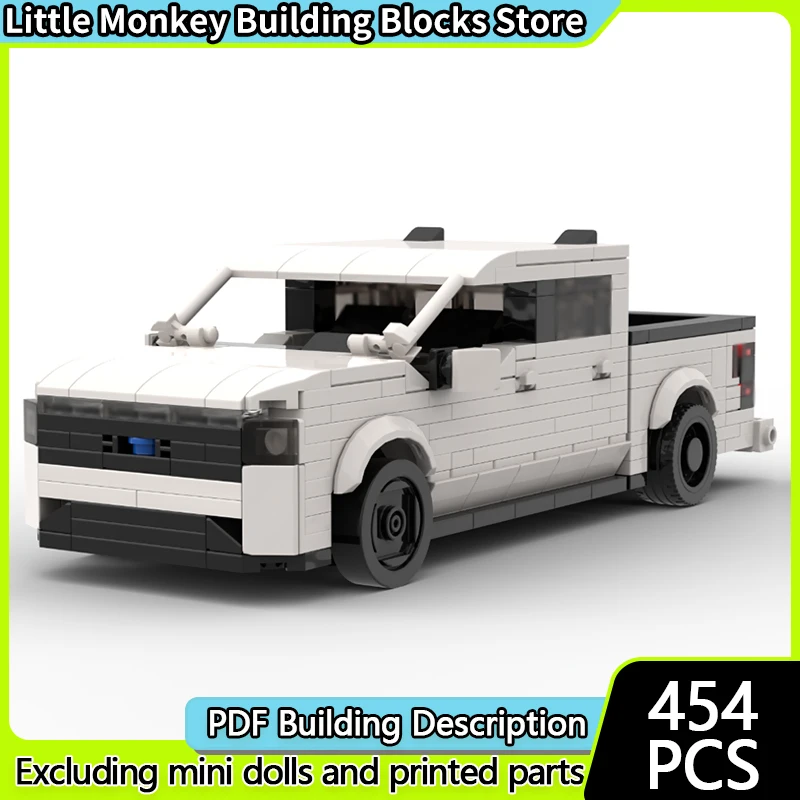 City Car Model MOC Building Bricks F-150 XLT Electric Pickup Truck Modular Technology Children Holiday Gifts Assemble Toys Suit