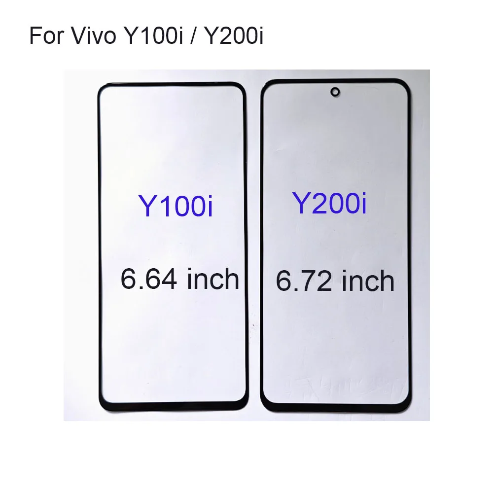 For Vivo Y100i touch Screen Outer LCD Front Panel Screen Glass Lens Cover Without Flex Cable For Vivo Y200i